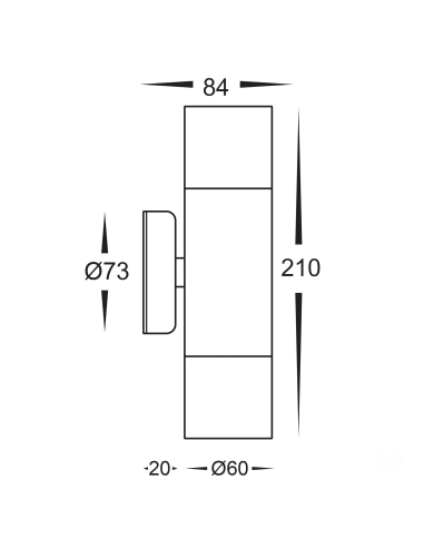HV1072T - Up & Down Wall Pillar Light Stainless HV1072T