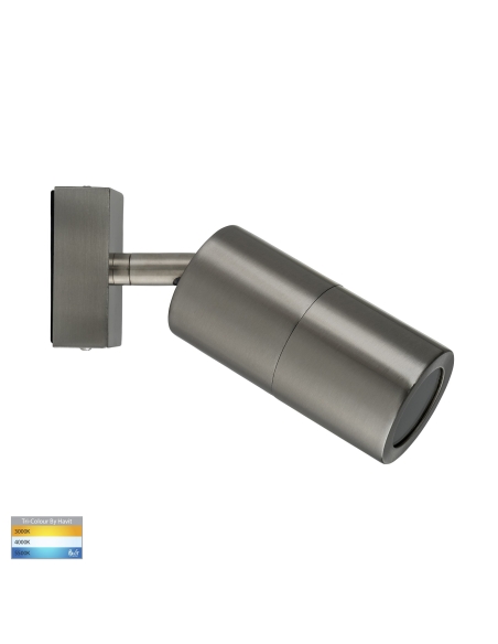 HV1271T - Piaz Stainless Steel TRI Colour Single Adjustable LED Wall Pillar Light