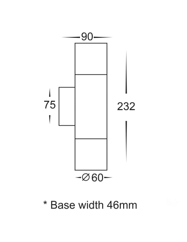 HV1071T - Up & Down Wall Pillar Light Stainless HV1071T