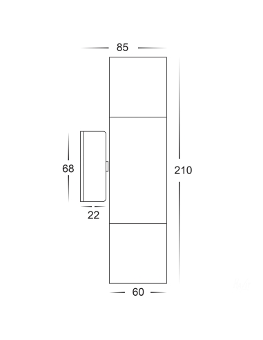 HV1097GU10T - Up & Down Wall Pillar Light Antique HV1097GU10T