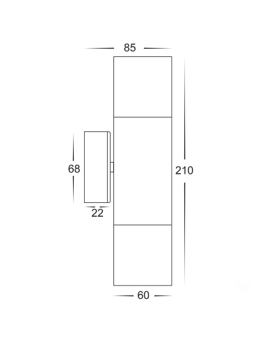 HV1085T - Up & Down Wall Pillar Light Titanium HV1085T