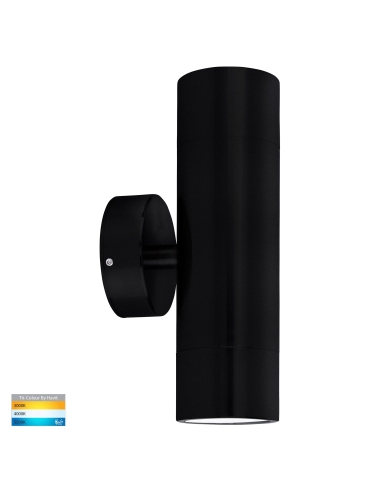 HV1028T - Maxi Tivah Aluminium Black TRI Colour Up & Down Wall Pillar Lights