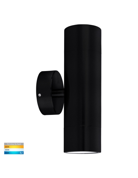 HV1028T - Maxi Tivah Aluminium Black TRI Colour Up & Down Wall Pillar Lights