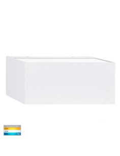 Nikki 6W 240V Up & Down LED Wall Light White / Tri-Colour - HV3637T-WHT