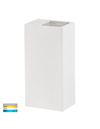 HV3633T-WHT - HV3633T-White - Veldi White Square TRI Colour Up & Down Wall Light