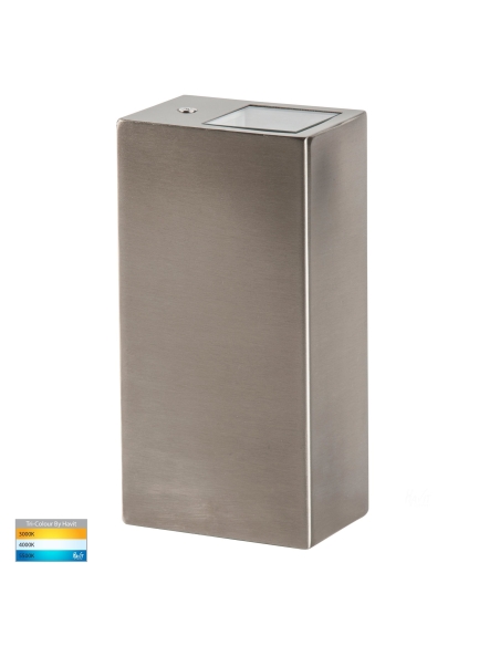 HV3633T-SS316 - Veldi 316 Stainless Steel Square TRI Colour Up & Down Wall Light
