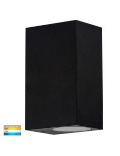 Accord 10W 240V Up & Down LED Wall Pillar Light Black / HV3632T-BLK