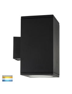 Porter 30W 240V Dimmable Up & Down Square LED Wall Pillar HV3629T-BLK-SQ