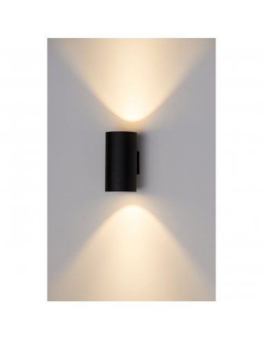 Porter 30W 240V Dimmable Up & Down Round LED Wall HV3629T-BLK