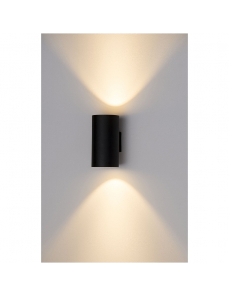 Porter 30W 240V Dimmable Up & Down Round LED Wall HV3629T-BLK
