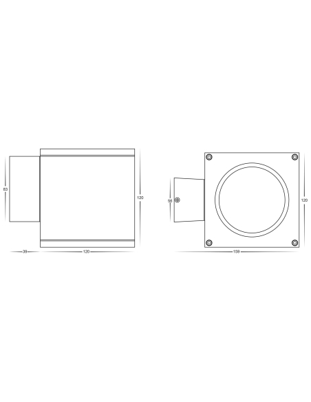 Porter 15W 240V Dimmable Square LED Wall Pillar HV3628T-WHT-SQ