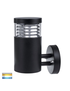 Mini Louvred 9W 240V Round LED Wall Light Black / HV3622T-BLK