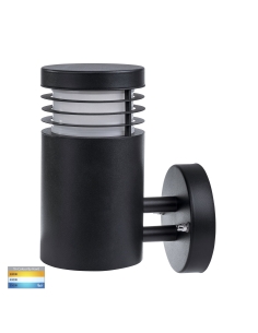 Mini 9W 240V Round LED Wall Light with Grills Black / HV3621T-BLK