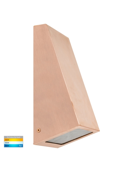 HV3601T-CP - Taper Copper TRI Colour LED Wedge Wall Light