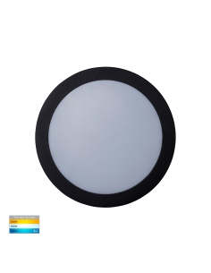 Roto 10 watt 240V Surface Mounted LED Bunker Light - Black HV36003T-BLK