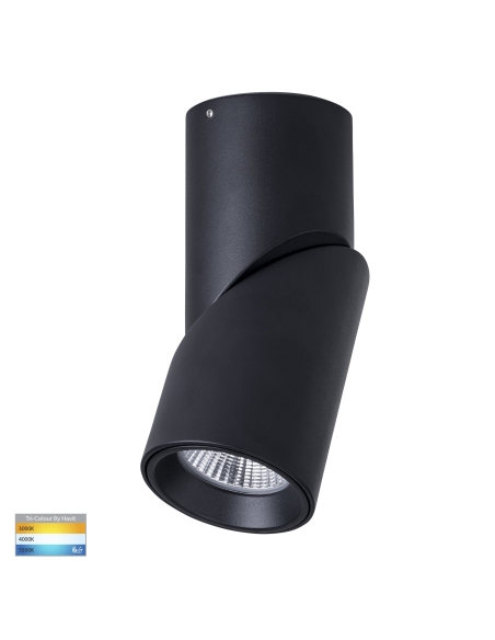 HV5823T-BLK - HV5823T-Black | HV5823T-Black-12V - Nella Black 12W Surface Mounted Rotatable LED Downlight