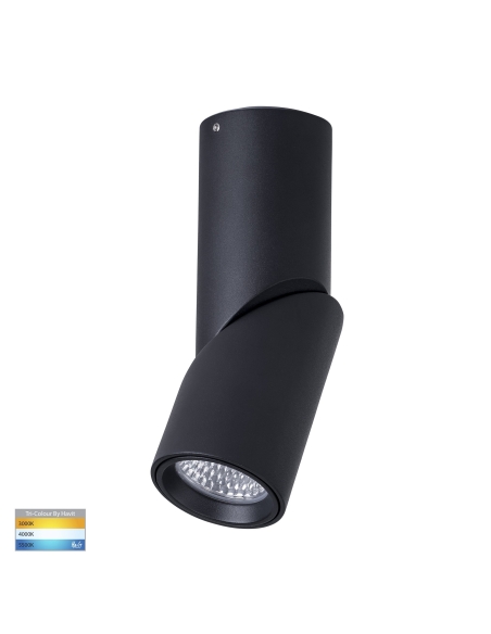 HV5822T-BLK - HV5822T-Black | HV5822T-Black-12V - Nella Black 7W Surface Mounted Rotatable LED Downlight