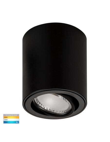 HV5812T-BLK - HV5812T-Black | HV5812T-Black-12V - Nella 7W LED Black Adjustable Surface Mounted Downlight