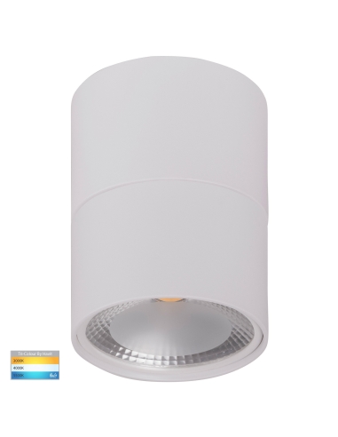 White Surface Mounted Round Downlight C/W Extension