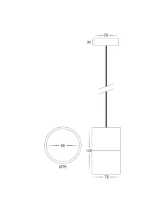 Black Round Single PendantHV5802T-BLK-P 2