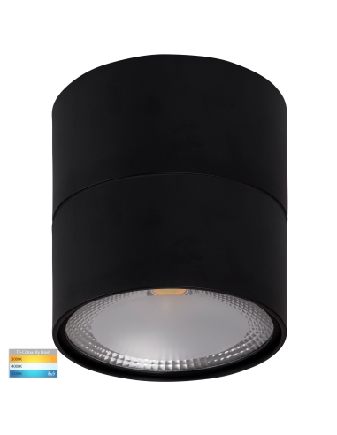 Black Surface Mounted Round Downlight C/W Extension
