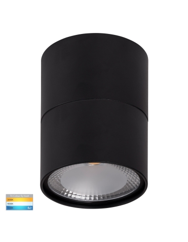 Black Surface Mounted Round Downlight C/W Extension