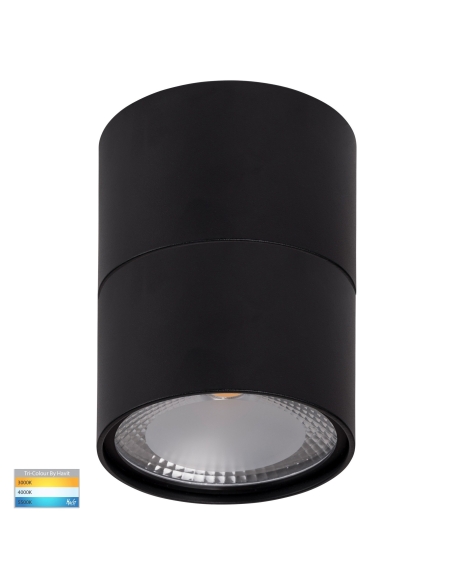 HV5803T-BLK-EXT - HV5803T-Black-Exterior | HV5803T-Black-Exterior-12V - Nella Black 12W Surface Mounted LED Downlight with Ex...