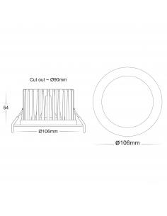 316 Stainless Steel Downlight 90mm CutoutHV5530T-SS316 2
