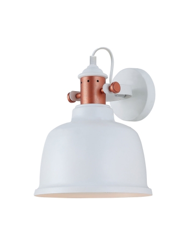 Alta Interior Adjustable Bell with Copper Highlights Wall Light White - Alta1W