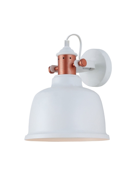 ALTA1W - ALTA Interior Adjustable Bell With Copper Highlight Wall Lights - Matte White