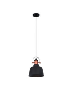 CLA Alta 1 Light Stylish Modern Pendant Light in Matt Black ALTA2