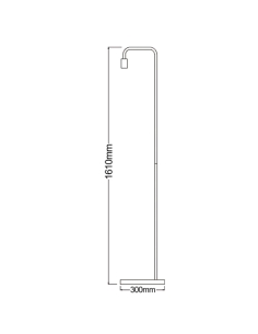 Floor Lamp ES 45 watt Base Diameter 300mm Height 1610mm  - SLIM-F1 2