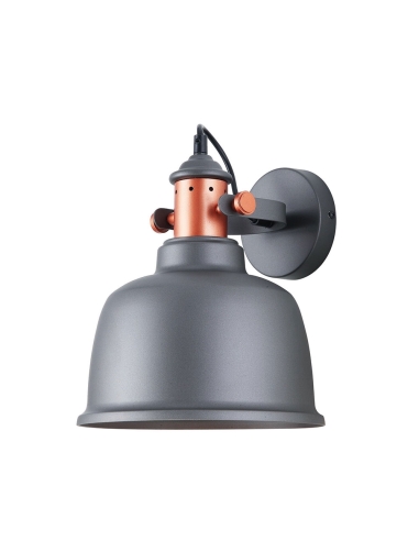 Alta Interior Adjustable Bell with Copper Highlights Wall Light Grey - Alta3W