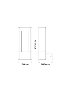Exterior LED Surface Mounted Wall & Bollard Light Black - AMUN1 2