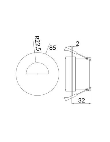 ARC5 - ARC Architectural Semi Circular Downlight ARC5
