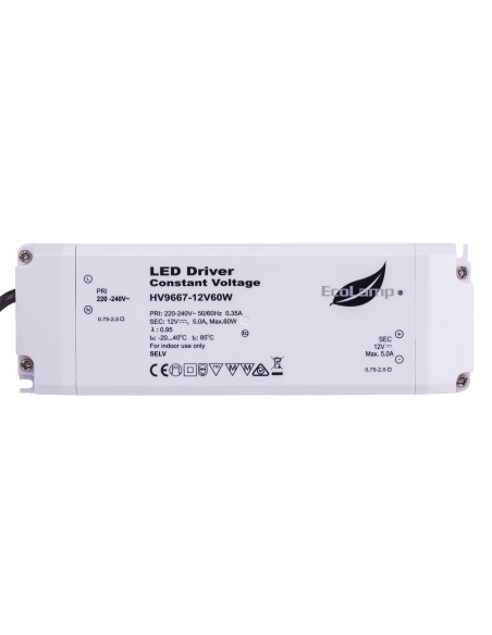 HV9667-24V60W - 60W Indoor IP20 Constant Voltage LED Driver