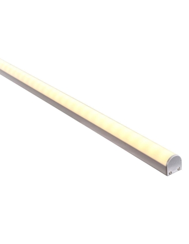 Shallow Square Aluminium Profile with Rounded Standard Diffuser - 3m Length Supplied with 2x end caps per metre
