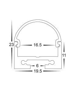 Shallow Square Aluminium Profile with Rounded Standard HV9690-2119-3M 2
