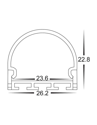 HV9690-2618 - Shallow Square Aluminium Profile HV9690-2618
