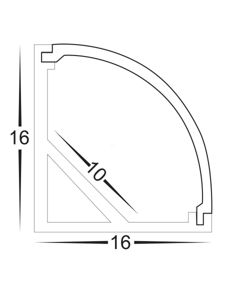 HV9691-1616 - Corner Aluminium ProfileHV9691-1616