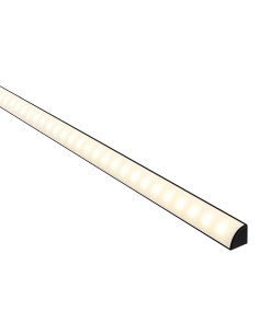 90° Black Corner Aluminium Profile with Standard Diffuser - HV9691-1616-BLK-3M