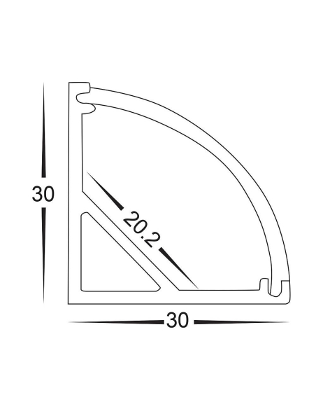 HV9691-3030-3M - HV9691-3030 - Corner Aluminium HV9691-3030-3M