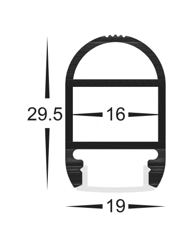 HV9692-1930 - Wardrobe Aluminium ProfileHV9692-1930