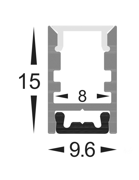 HV9693-0915 - Shallow Square Aluminium ProfileHV9693-0915