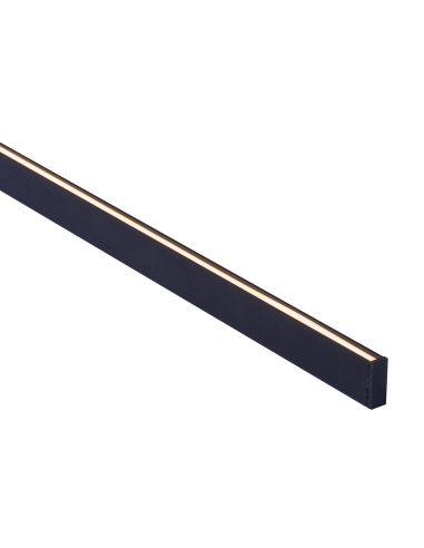 Black Slim Square Aluminium Profile with Standard Diffuser per metre Supplied with 2x end caps per length