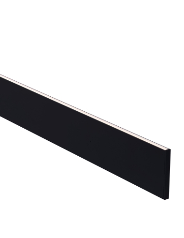Black Slim Square Aluminium Profile with Standard Diffuser per metre Supplied with 2x end caps per length
