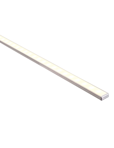 Shallow Square Aluminium Profile with Standard Diffuser per metre Supplied with 2x mounting clips per metre + 2x end caps per le