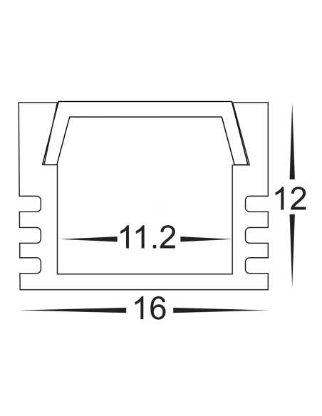 HV9693-1612 - Shallow Square Aluminium ProfileHV9693-1612