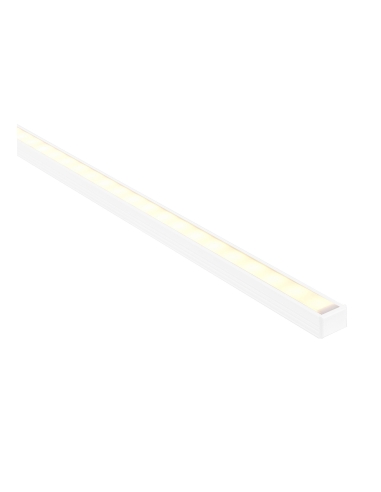 White Shallow Square Aluminium Profile with Standard Diffuser per metre Supplied with 2x mounting clips per metre + 2x end caps