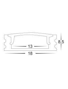 Black Shallow Square Aluminium Profile with Standard HV9693-1707-BLK 2